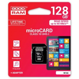 Karta microSDHC 128GB GoodRam kl.10 UHS-I 60MB/s+ adapter